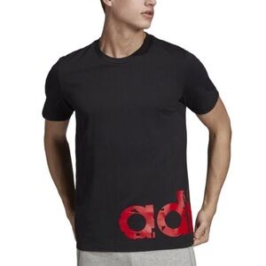 ADIDAS Men's Inline Digital Camo Graphic Short Sleeve Black/Red Tee, S